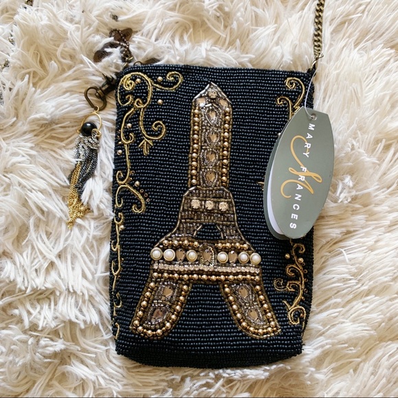 Mary Frances Handbags - NWT Mary Frances Eiffel Tower Beaded Crossbody Bag